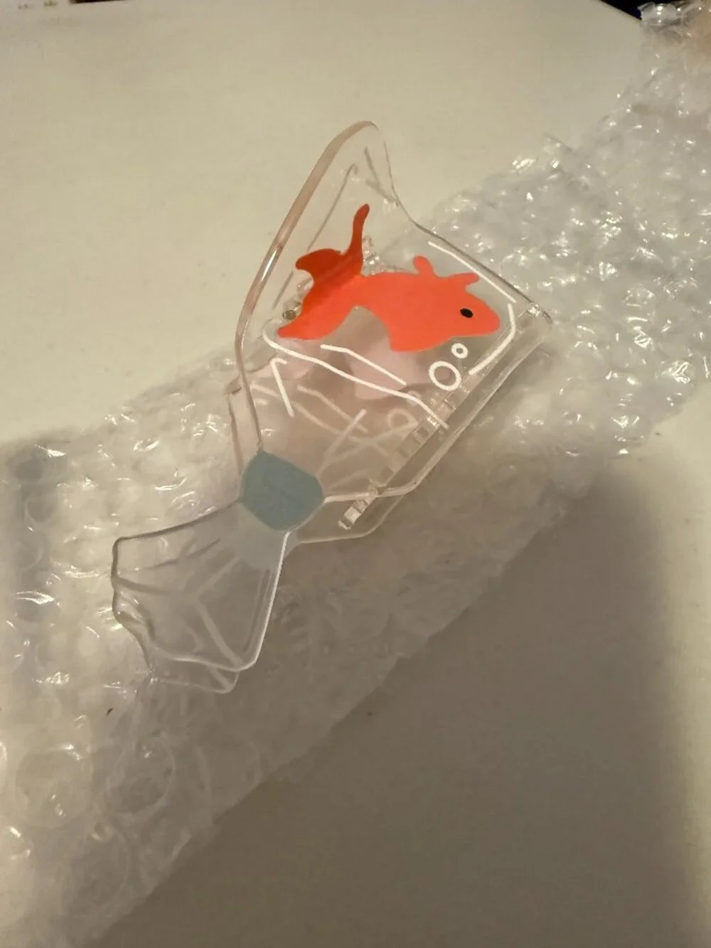 Goldfish in Bag Claw Clip Hair Accessory